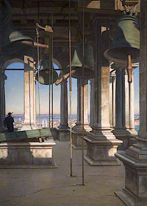 The Bells of Saint Mark's, Venice, vintage artwork by Sir Edward John Poynter, 12x8" (A4) Poster
