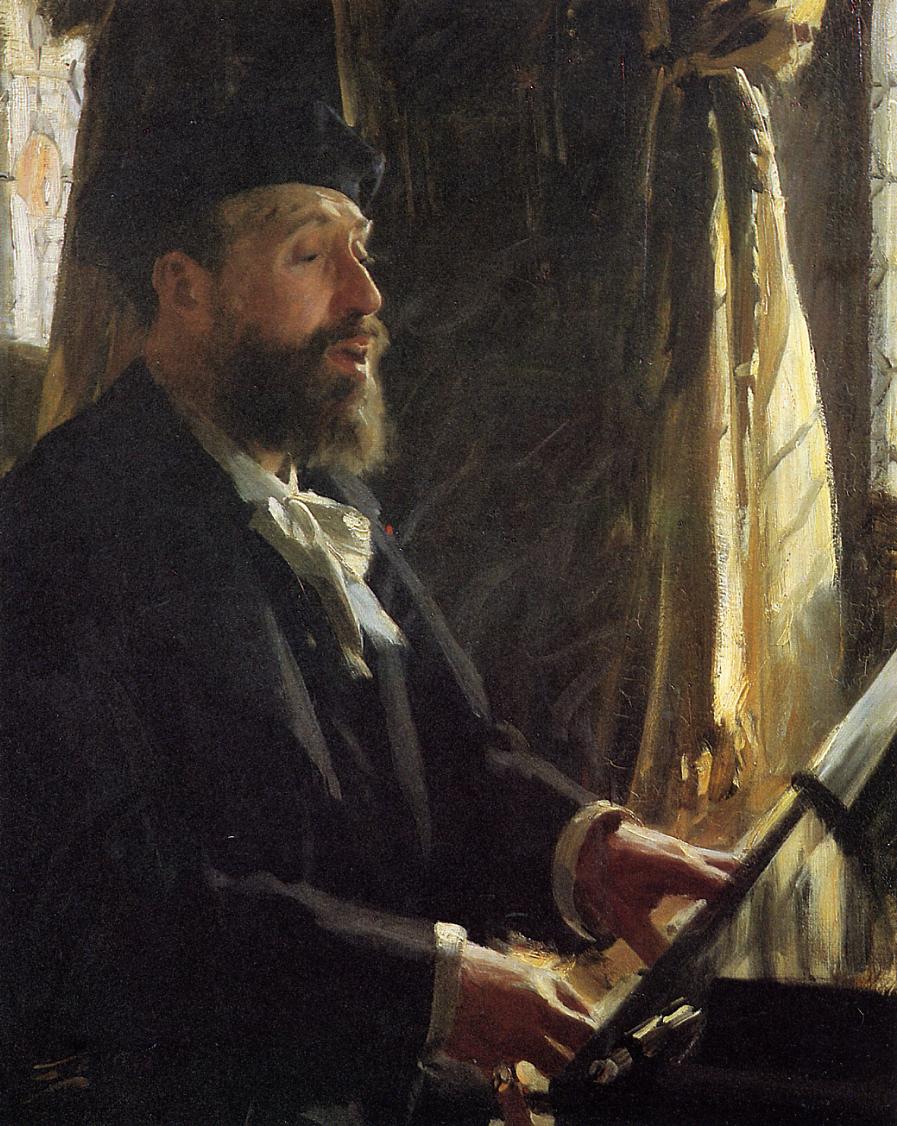 Jean-Baptiste Faure, vintage artwork by Anders Zorn, 12x8" (A4) Poster