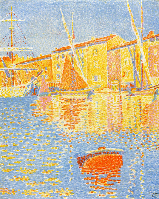 The Buoy - Saint-Tropez, the Port, vintage artwork by Paul Signac, 12x8" (A4) Poster