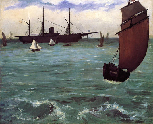 Fishing Boat Coming in Before the Wind, vintage artwork by Édouard Manet, 12x8" (A4) Poster