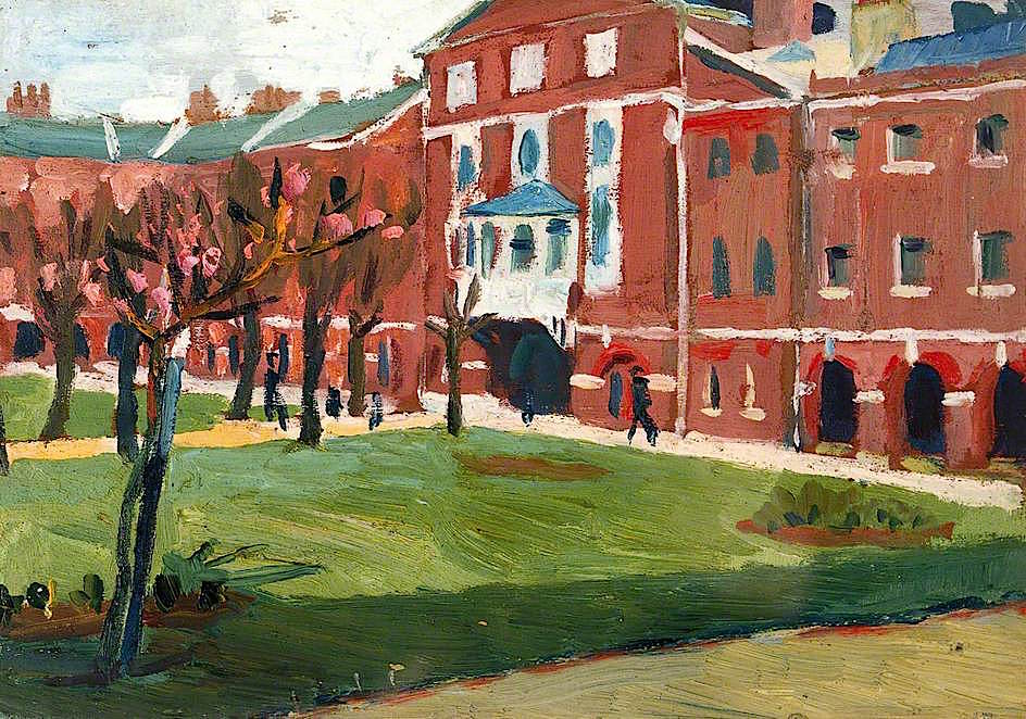 Royal Naval Hospital, Haslar: the Facade, vintage artwork by Jan (Godfrey Jervis) Gordon, 12x8" (A4) Poster