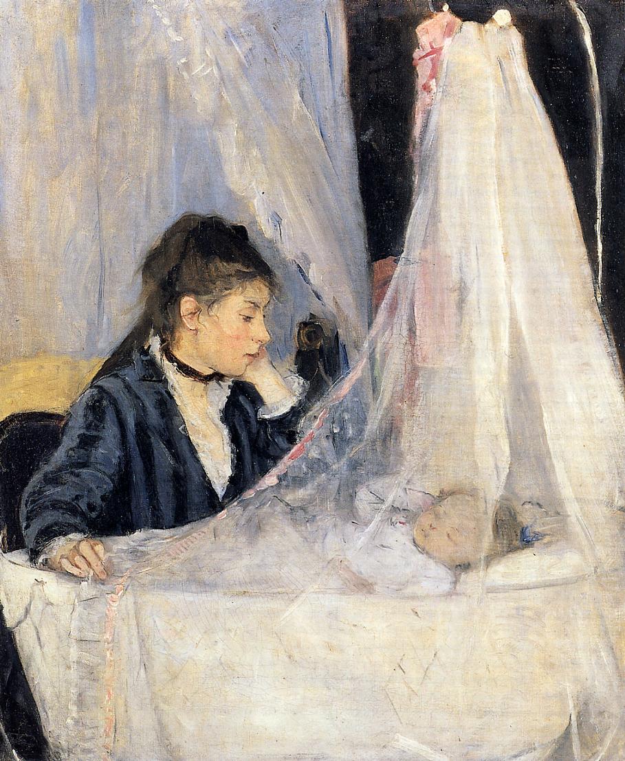 The Cradle, vintage artwork by Berthe Morisot, 12x8" (A4) Poster