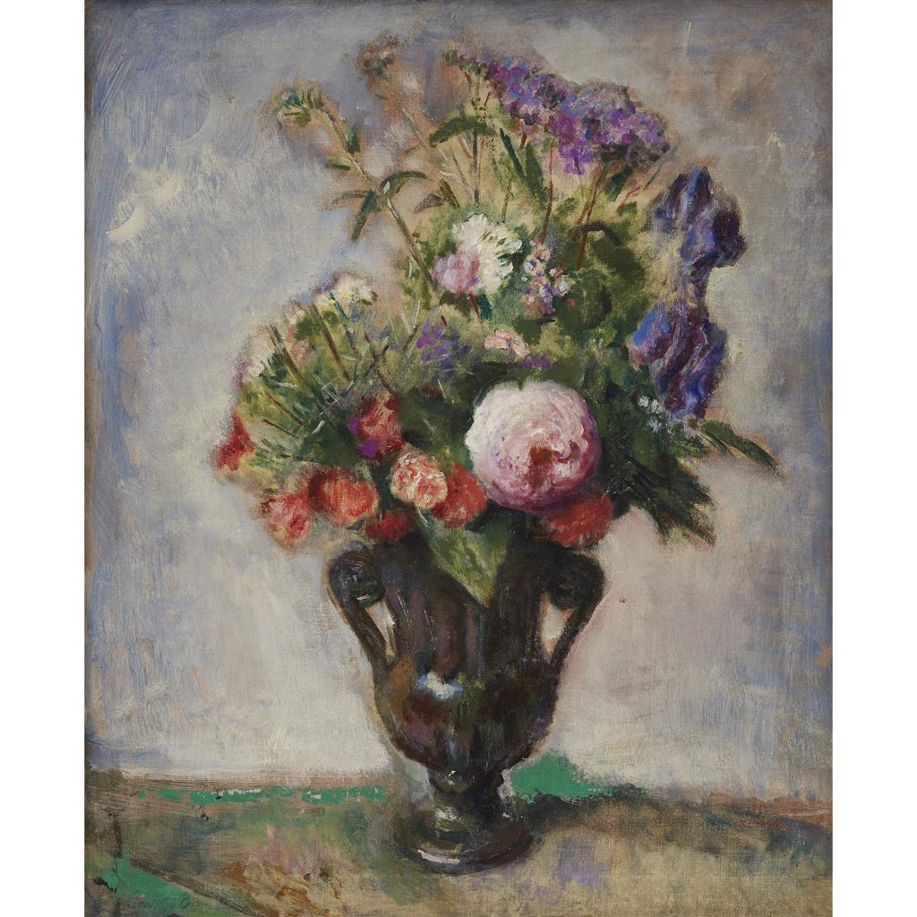 Flowers in an Urn, vintage artwork by Adolphe Borie, 12x8" (A4) Poster