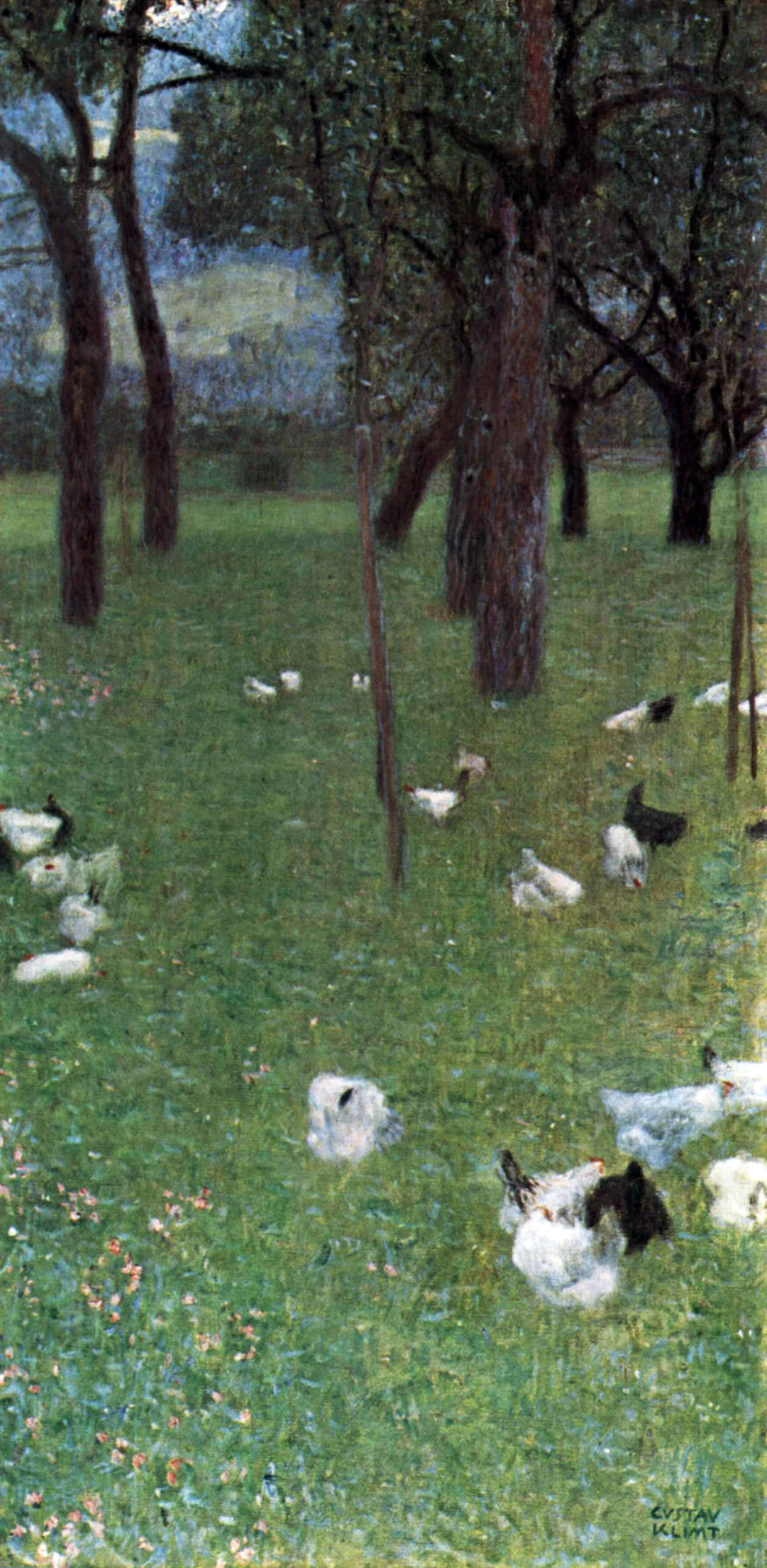Garden with Chickens in St. Agatha by Gustav Klimt,A3(16x12")Poster