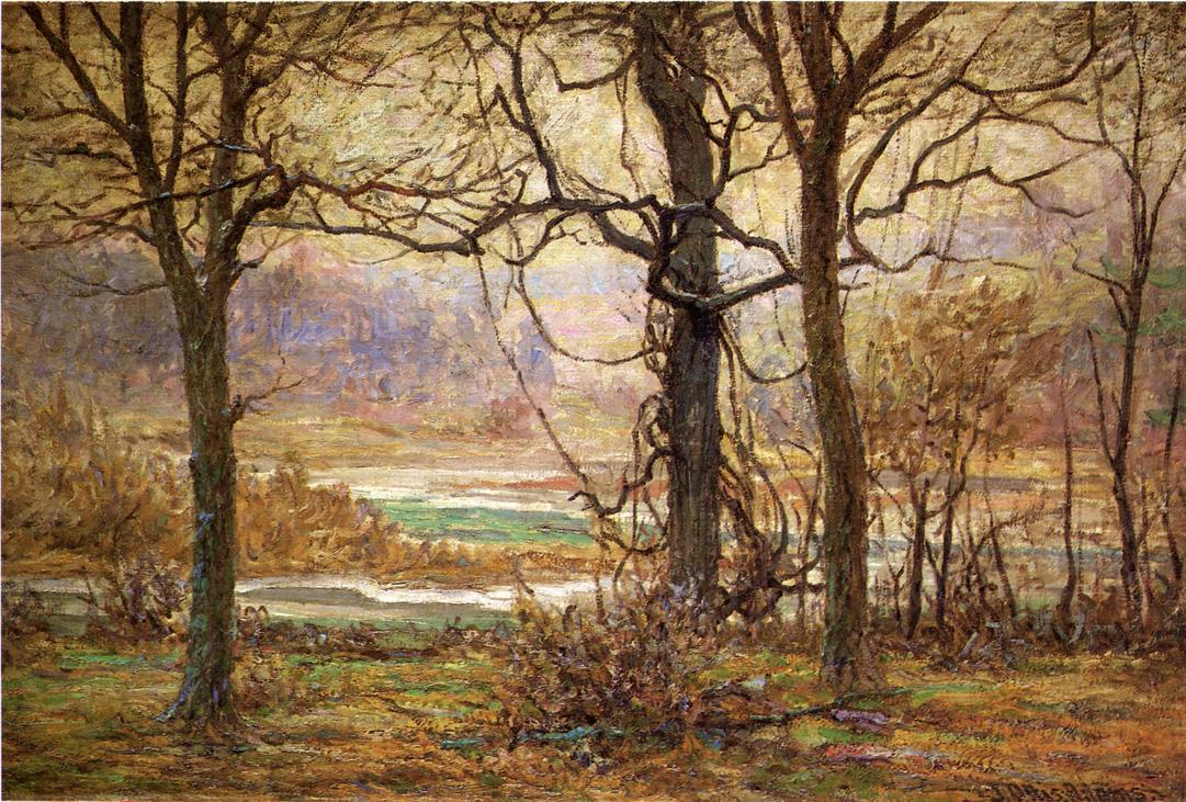 Autumn on the Whitewater by John Ottis Adams,A3(16x12")Poster