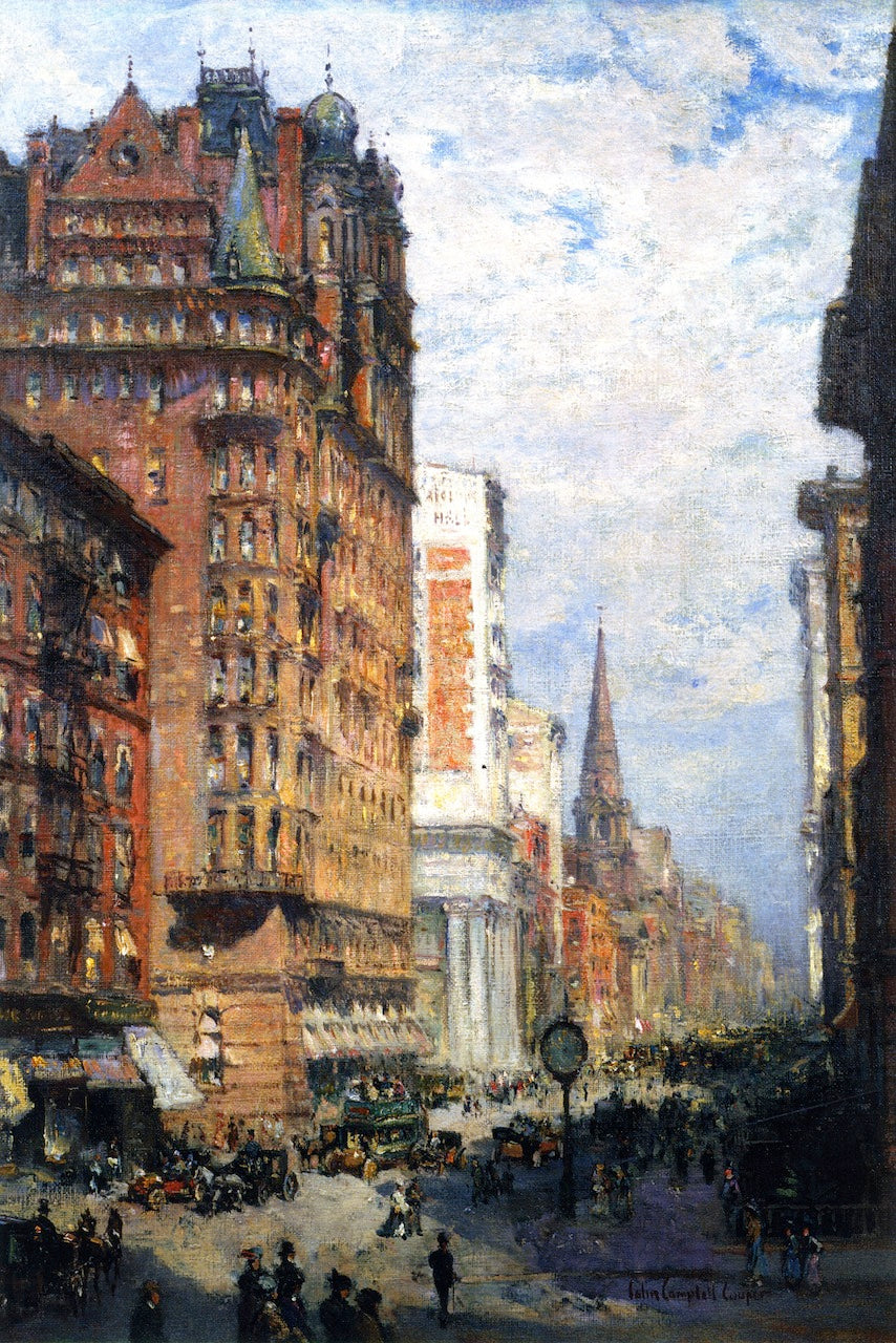 Fifth Avenue, New York City, vintage artwork by Colin Campbell Cooper, 12x8" (A4) Poster