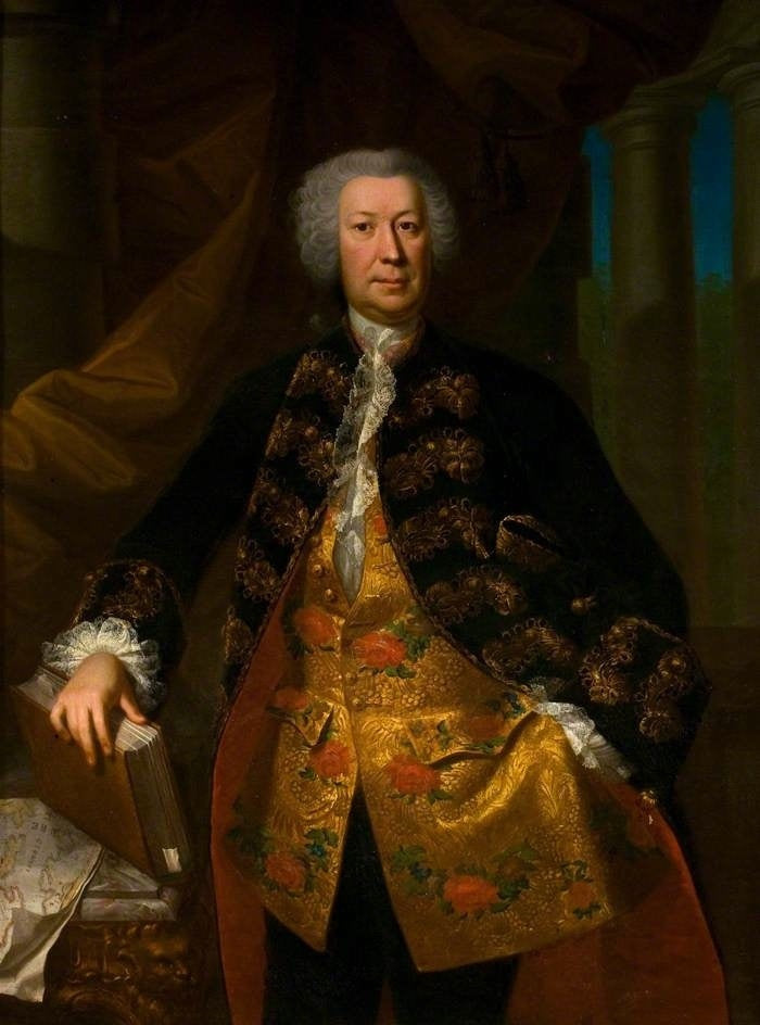 John Burnaby , English Ambassador in Bern, vintage artwork by Emmanuel Jakob Handmann, 12x8" (A4) Poster