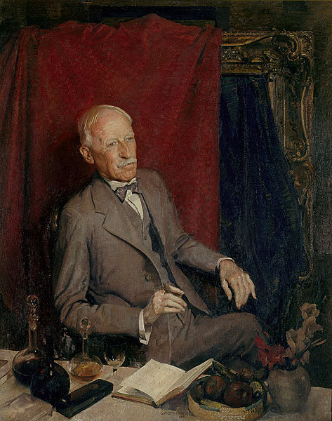 Portrait of Julian Ashton, vintage artwork by George W. Lambert, 12x8" (A4) Poster