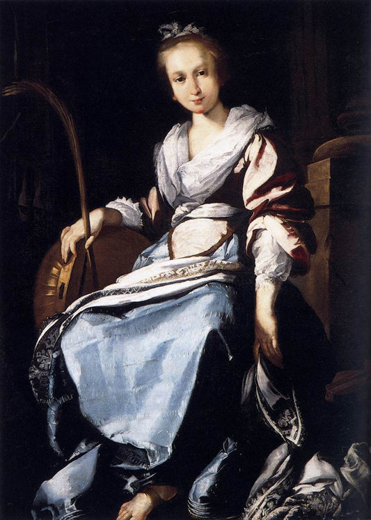 St Cecilia, vintage artwork by Workshop of Bernardo Strozzi, 12x8" (A4) Poster