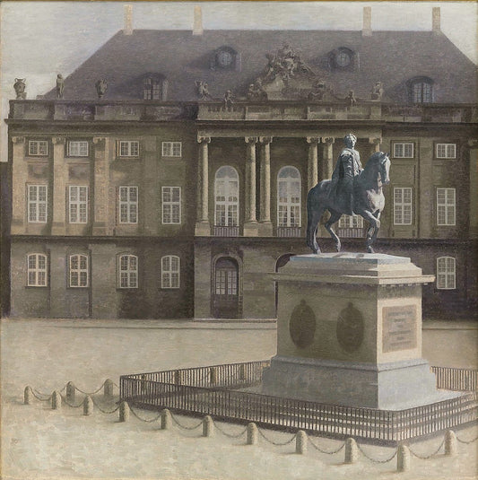 Amalienborg Square, vintage artwork by Vilhelm Hammershøi, 12x8" (A4) Poster