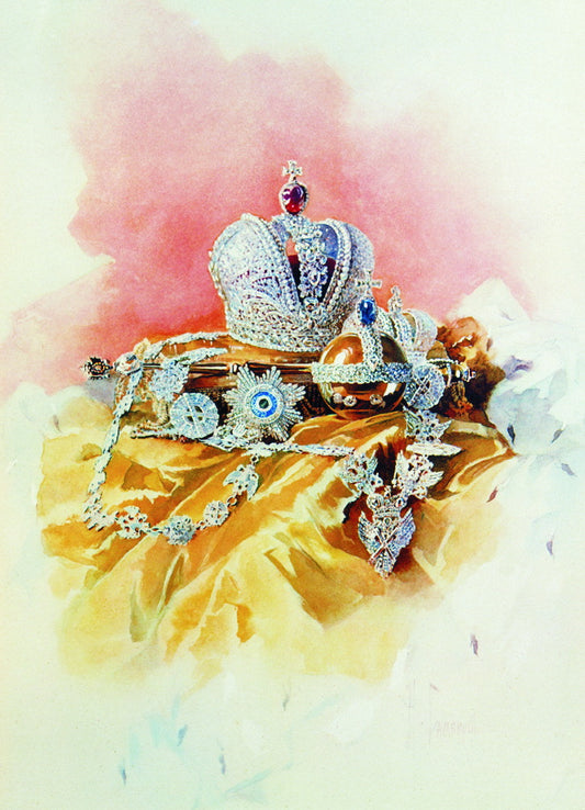 The Crowns and Scepter, vintage artwork by Nikolai Samokish, 12x8" (A4) Poster