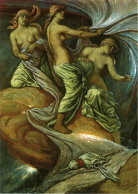 The Fates Gathering in the Stars, vintage artwork by Elihu Vedder, 12x8" (A4) Poster