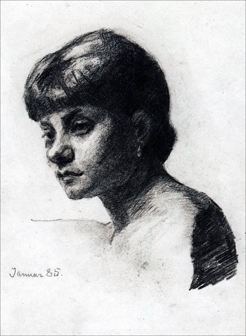 Andrea, vintage artwork by Marie Triepcke Kroyer, 12x8" (A4) Poster
