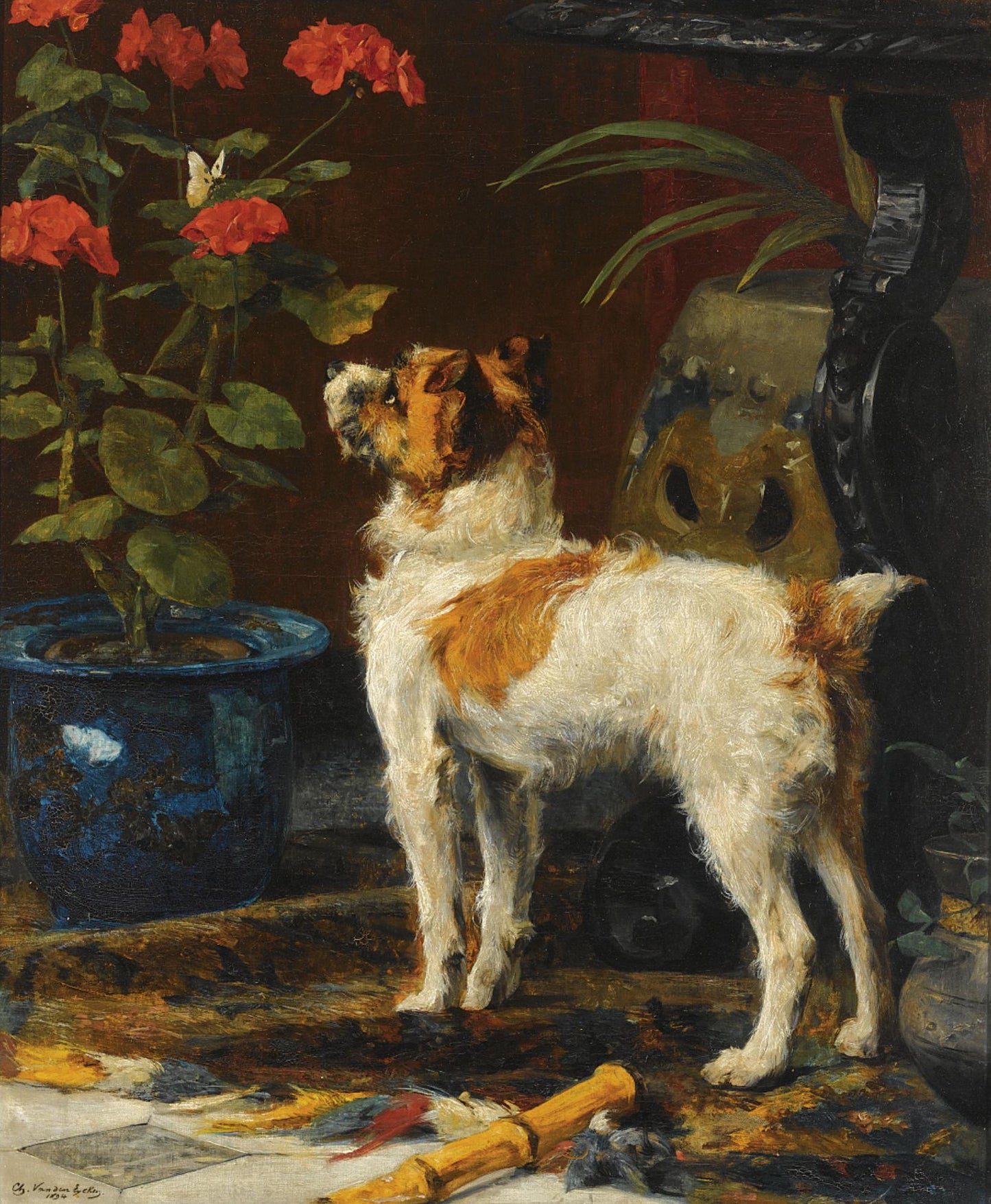 aux aguets by Charles van den Eycken,A3(16x12")Poster