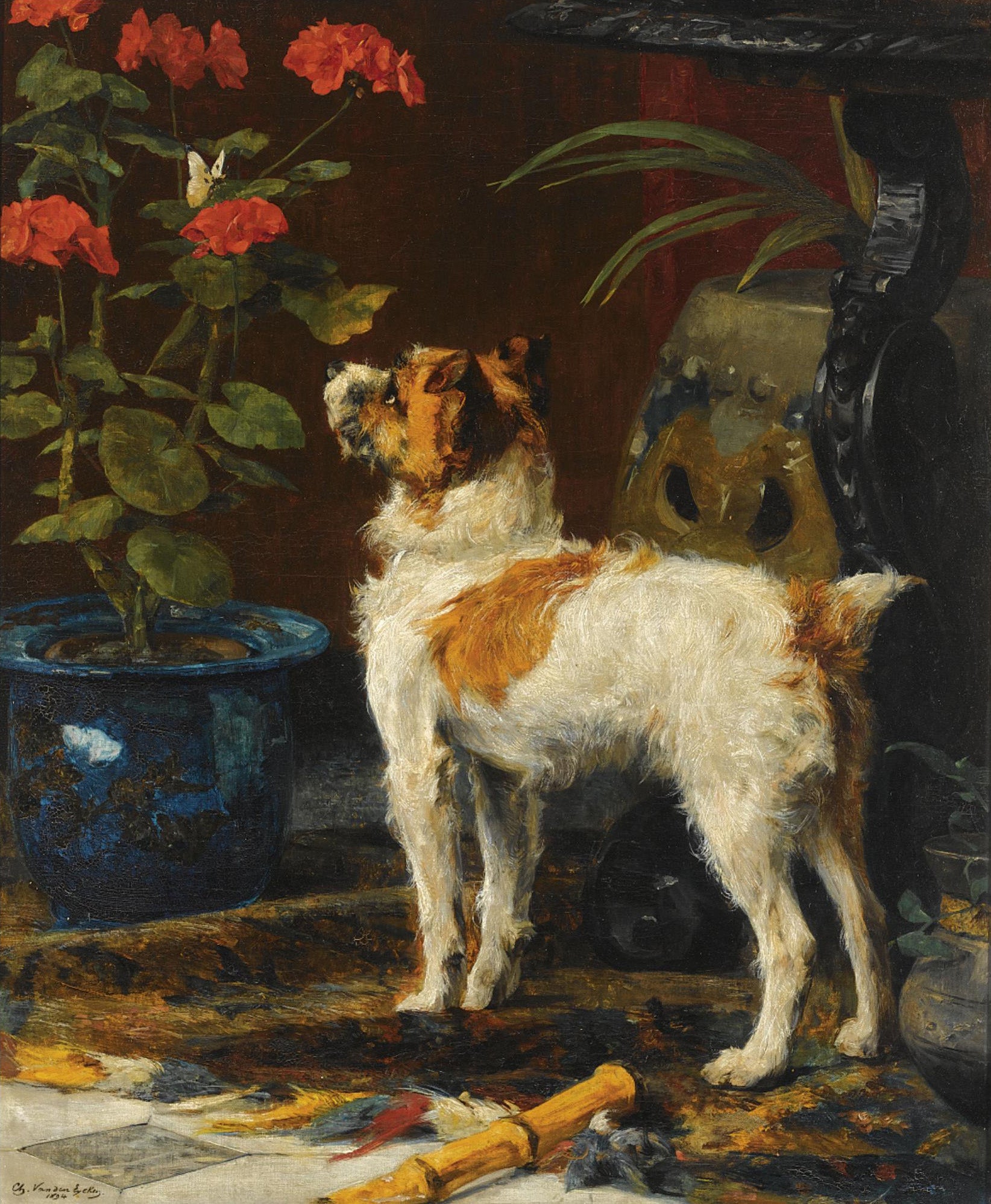 aux aguets by Charles van den Eycken,A3(16x12")Poster