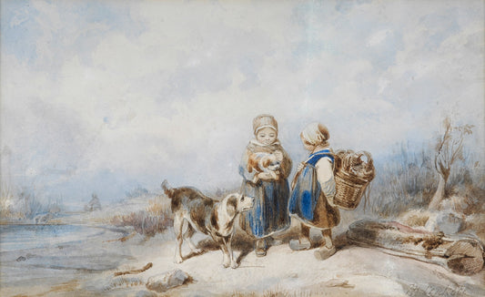 The Puppy, vintage artwork by Johan Mari Henri ten Kate, 12x8" (A4) Poster