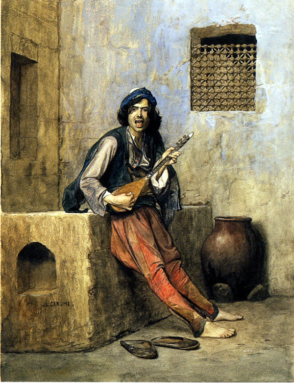 The Greek Singer, vintage artwork by Charles Bargue, 12x8" (A4) Poster