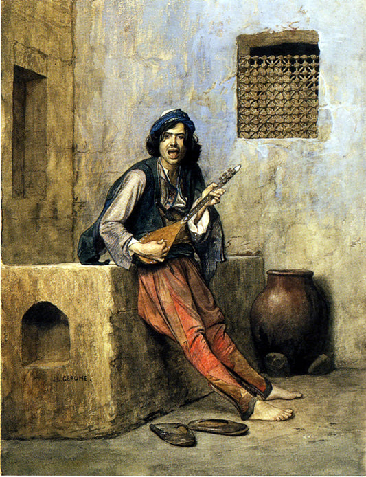 The Greek Singer, vintage artwork by Charles Bargue, 12x8" (A4) Poster