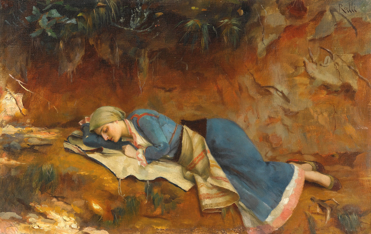 Resting Greek Girl by Theodoros Ralli,A3(16x12")Poster