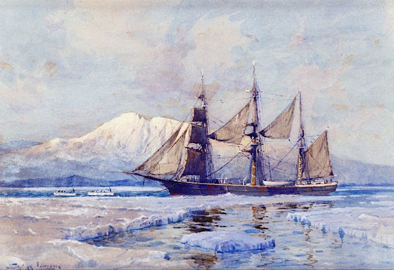 Whaling Ship in Alaska by Sydney Mortimer Laurence,A3(16x12")Poster