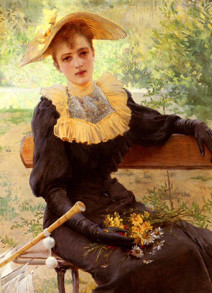 In The Garden by Vittorio Matteo Corcos,A3(16x12")Poster