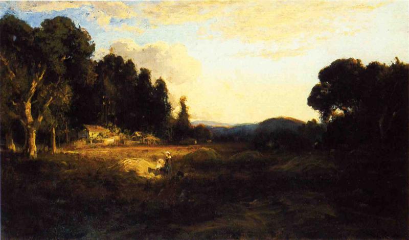 Early Morning on the Farm, vintage artwork by William Keith, 12x8" (A4) Poster