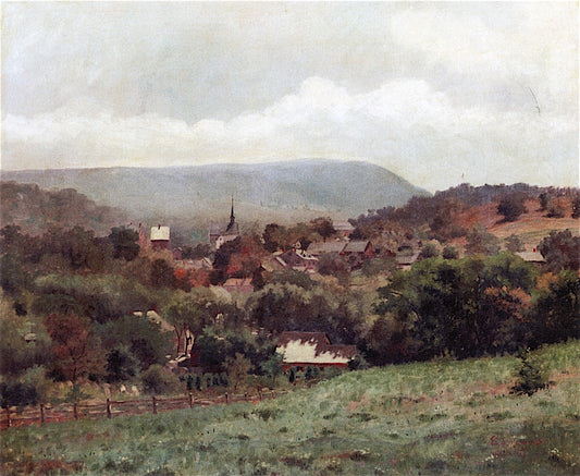Delaware Water Gap Village, vintage artwork by Louis M. Eilshemius, 12x8" (A4) Poster