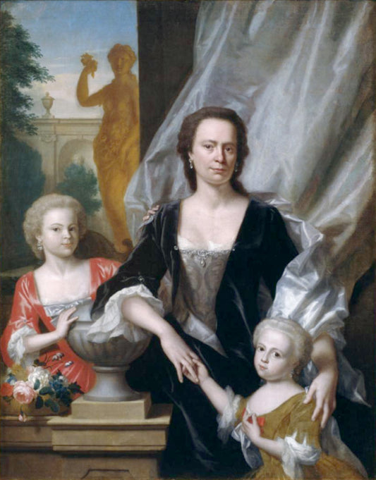 Sybilla Volkera Sichterman-Sadelijn and her daughters Sybilla Volkera and Christina Elisabeth, vintage artwork by Philip van Dijk, 12x8" (A4) Poster