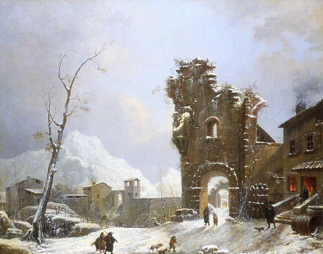 Ruins of the Gates of Veroli (large version), vintage artwork by Cesar Van Loo, 12x8" (A4) Poster