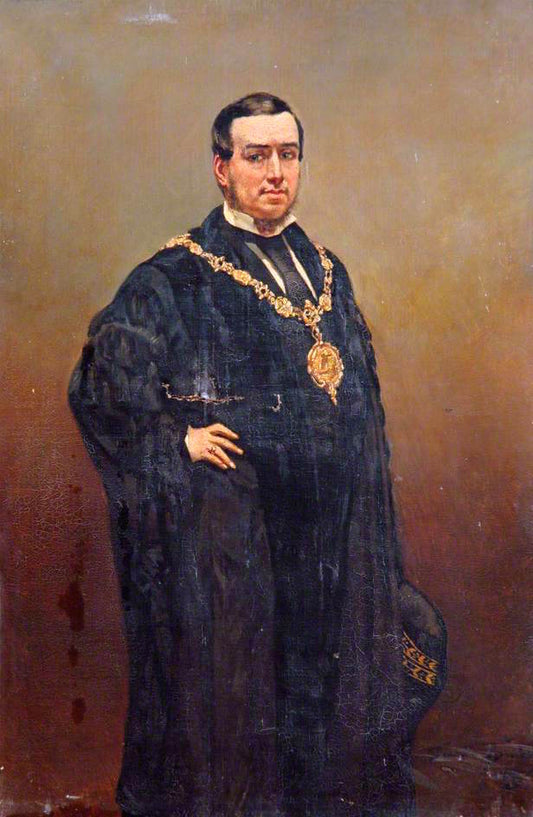 John Hart in Mayoral Robes, vintage artwork by Frank Buchser, 12x8" (A4) Poster