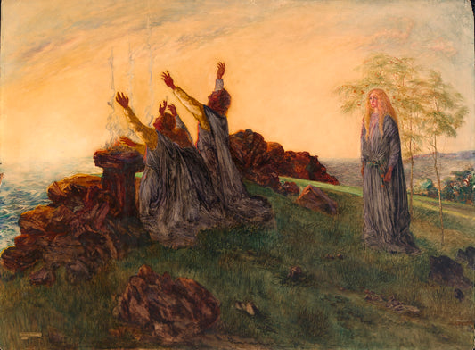 The Passing of St. Brighid, vintage artwork by Da Loria Norman, 12x8" (A4) Poster