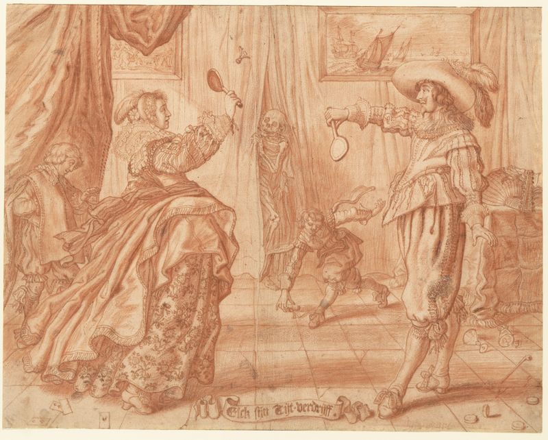To Each His Own Pastime, "Elck Sijn Tijt-Verdrijff", vintage artwork by Adriaen van de Venne, 12x8" (A4) Poster
