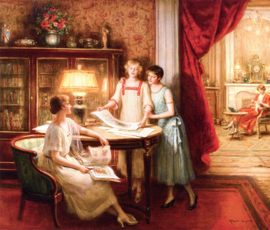 The Print Connoisseurs, vintage artwork by Albert Lynch, 12x8" (A4) Poster