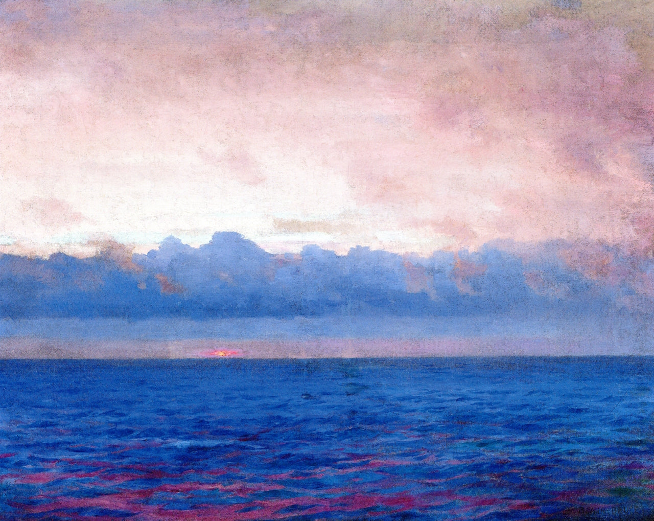 The Long Cloud (Baltic Sea), vintage artwork by William Blair Bruce, 12x8" (A4) Poster