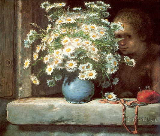 Bouquet of Daisies, vintage artwork by Jean-François Millet, A3 (16x12") Poster Print
