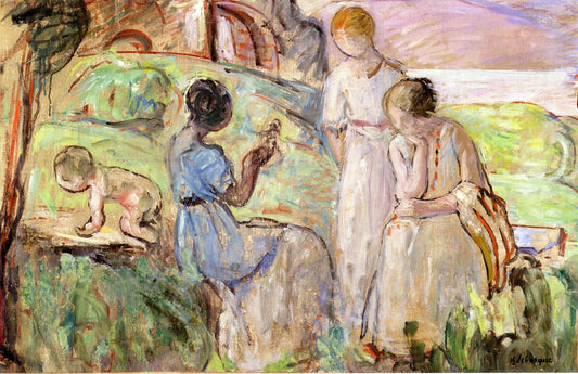 Among Ancient Ruins, vintage artwork by Henri Lebasque, 12x8" (A4) Poster