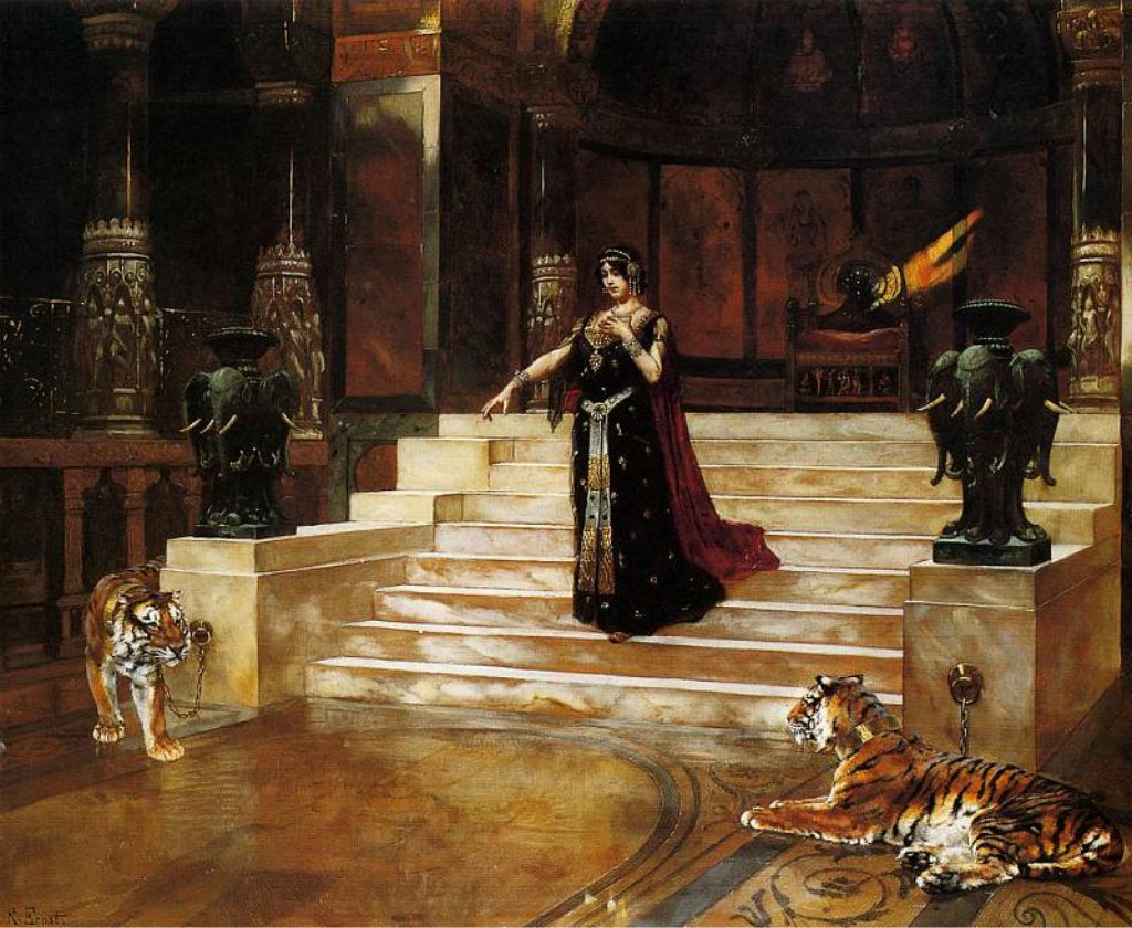 Salome and the Tigers by Rudolf Ernst,A3(16x12")Poster