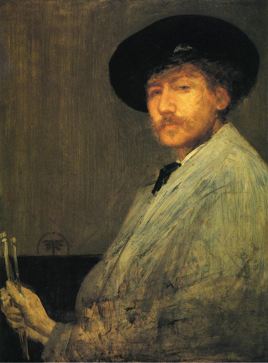 Arrangement in Grey: Portrait of the Painter, vintage artwork by James Abbott McNeill Whistler, 12x8" (A4) Poster