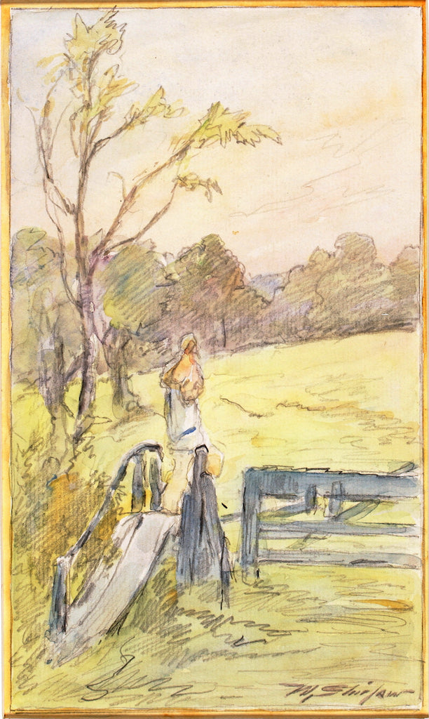 The Gate Slide, vintage artwork by Walter Shirlaw, 12x8" (A4) Poster