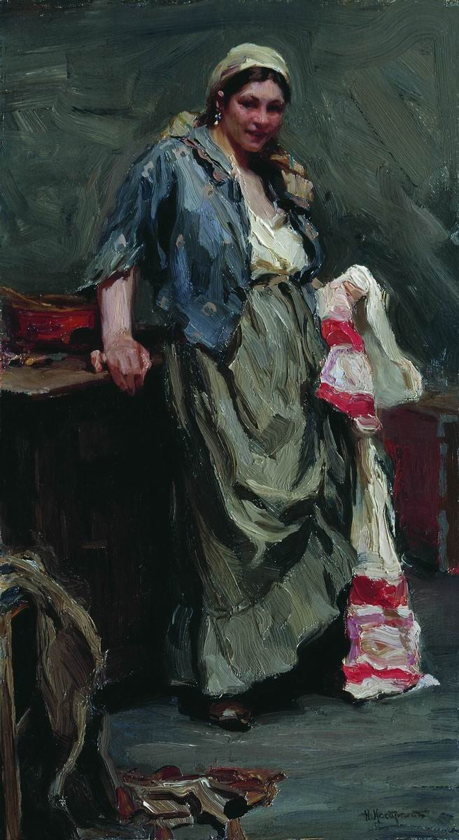 The Hostess by Nikolai Alekseevich Kasatkin,A3(16x12")Poster