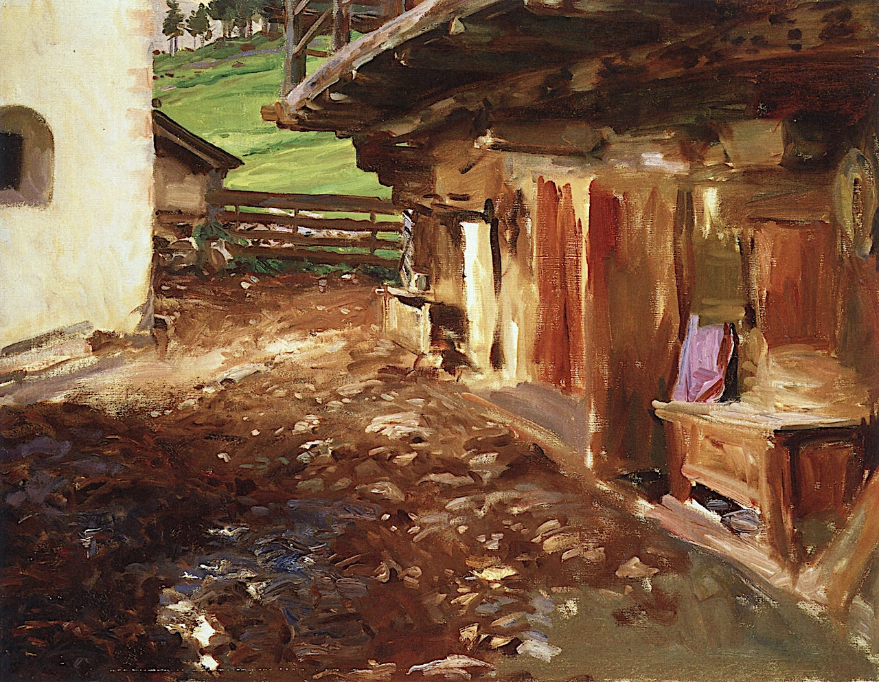 Alpine Chalet, vintage artwork by John Singer Sargent, 12x8" (A4) Poster