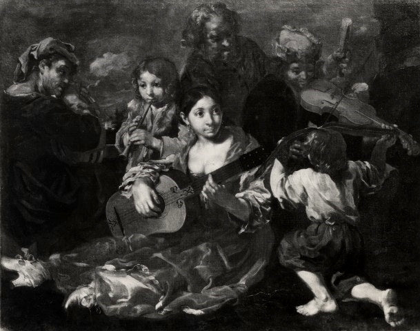 Concerto campestre, vintage artwork by Attributed to Bernhard Keil, 12x8" (A4) Poster