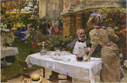 Cafe de Paris, vintage artwork by Joaquin Sorolla y Bastida, 12x8" (A4) Poster
