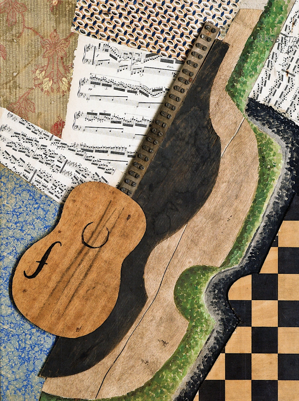 Composition with Guitar by Bohumil Kubišta,16x12(A3) Poster