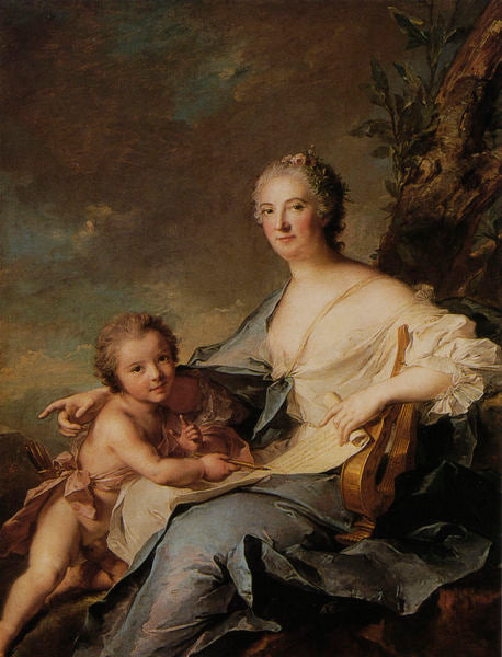 Francois Genevieve de Vallembras de Sombreval, vintage artwork by Jean-Marc Nattier, 12x8" (A4) Poster
