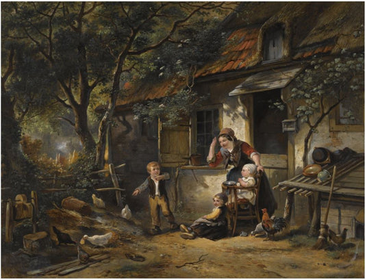 The Naughty Hen, vintage artwork by Johan Mari Henri ten Kate, 12x8" (A4) Poster