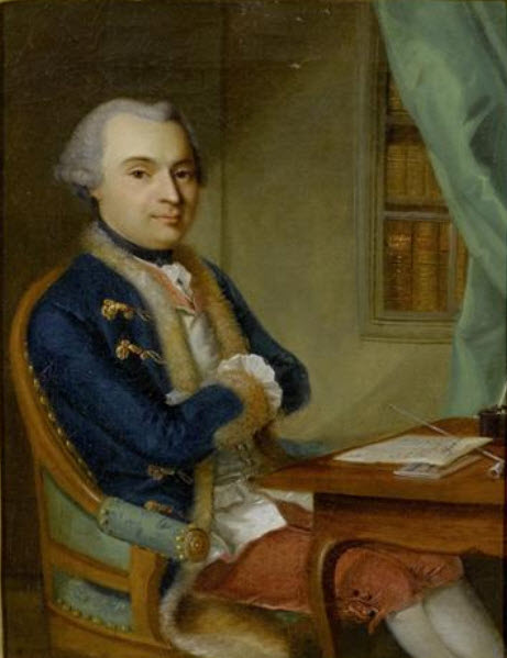 Portrait of Hans Rudolf Müller, vintage artwork by Emmanuel Jakob Handmann, 12x8" (A4) Poster
