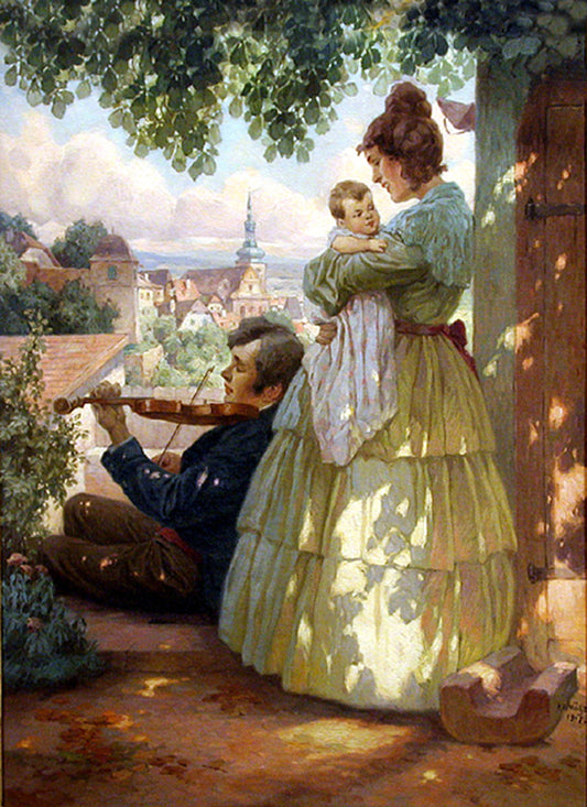 Family Idyll by Rudolf Alfred Höger,16x12(A3) Poster