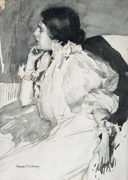 Portrait of Jeanne Heloise Morel, vintage artwork by Rupert Bunny, 12x8" (A4) Poster