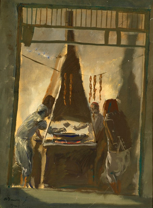 A Sausage Maker in Tunis by Alexander Evgenievich Yakovlev,16x12(A3) Poster